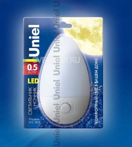 Cветильник/ночник "Овал" Uniel DTL-303 0,5Вт 220В 3хLED Белый фото Cветильник/ночник "Овал" Uniel DTL-303 0,5Вт 220В 3хLED Белый картинка